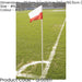 4 PACK 6ft Football Corner Posts Set - Spiked Flexible 20mm WHITE Flags Not Inc