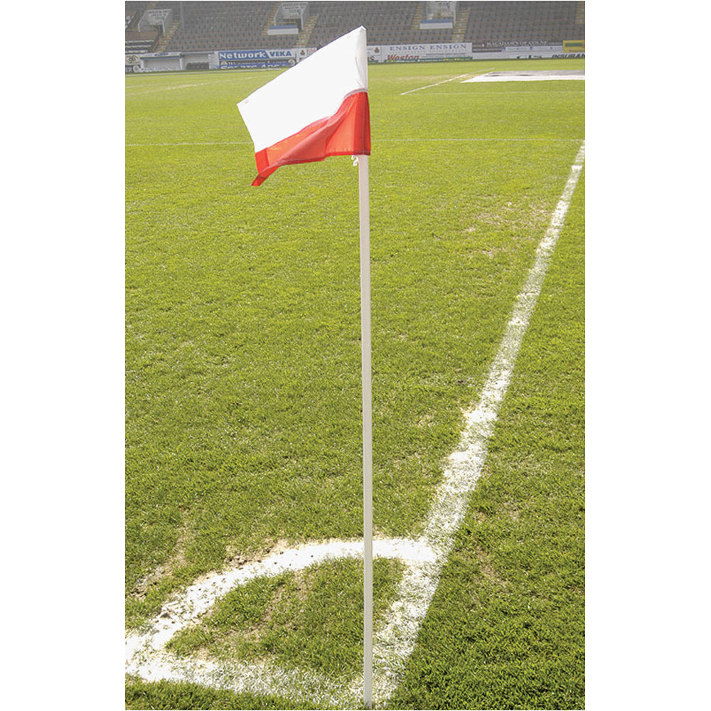 4 PACK 6ft Football Corner Posts Set - Spiked Flexible 20mm WHITE Flag ...