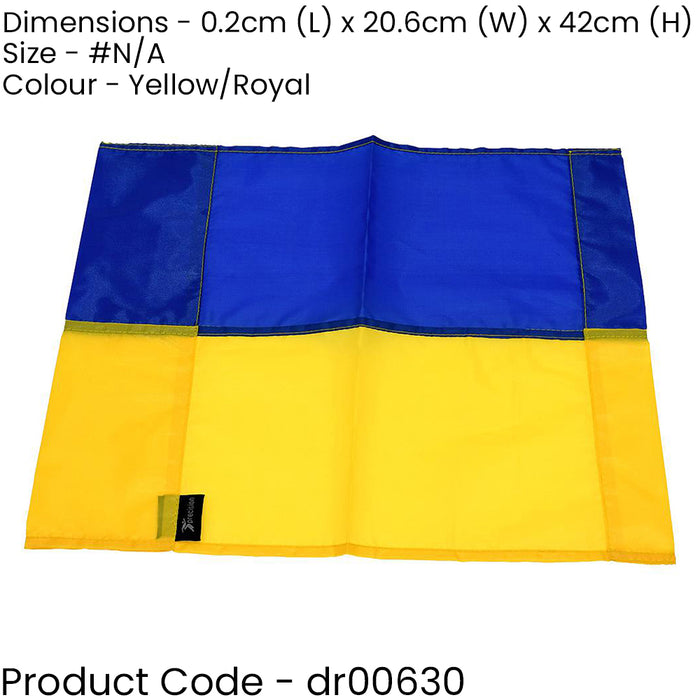 Single All Weather Football Corner Flag - YELLOW & ROYAL BLUE Outdoor Polyester