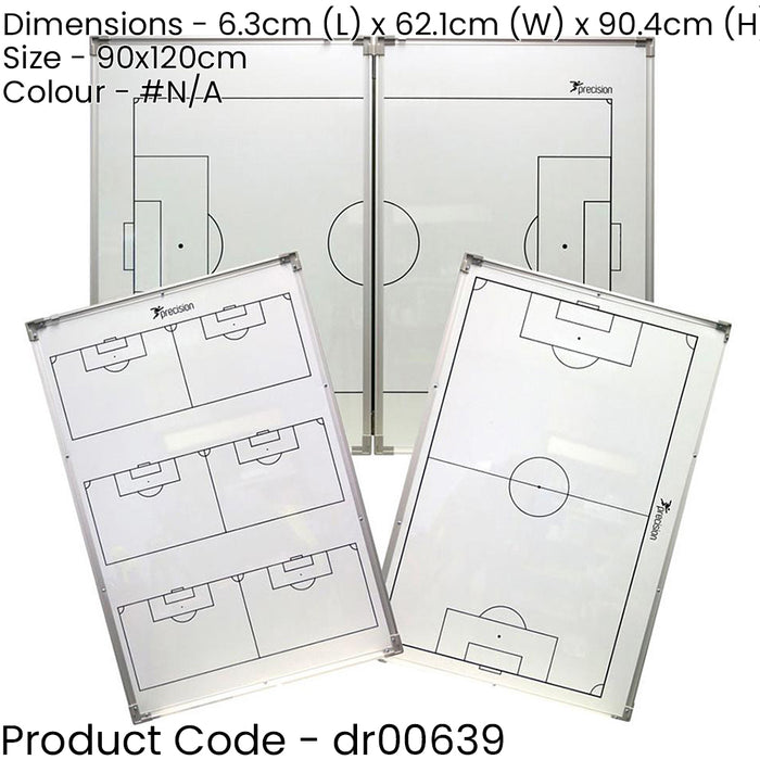 90 x 120cm Double Sided Folding Football Tactics Board - 27 Markers Dry Wipe Pen