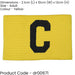 Adult Captains Armband - YELLOW - Football Rugby Sports Arm Bands Big C
