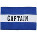 Junior Captains Armband - BLUE - Football Rugby Sports Arm Bands - White Strap