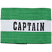 Adult Captains Armband - GREEN - Football Rugby Sports Arm Bands - White Strap