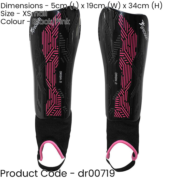 XS - Football Shin Pads & Ankle Guards BLACK/PINK High Impact Slip On Leg Cover