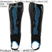 XS - Football Shin Pads & Ankle Guards BLACK/CYAN High Impact Slip On Leg Cover