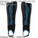 M - Football Shin Pads & Ankle Guards BLACK/CYAN High Impact Slip On Leg Cover
