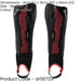 M - Football Shin Pads & Ankle Guards BLACK/RED High Impact Slip On Leg Cover