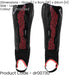 L - Football Shin Pads & Ankle Guards BLACK/RED High Impact Slip On Leg Cover