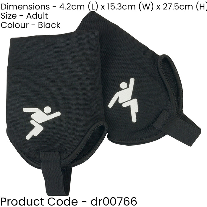 Adult Black Ankle Protectors - Football Rugby Padded Joint Cover Stirrup Shoe
