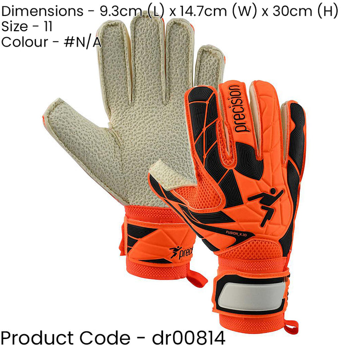 Size 11 Professional ADULT Goal Keeping Gloves - Flat Cut Turf Keeper Glove