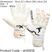 Size 11 Professional JUNIOR Goal Keeping Gloves - Negative Contact WHITE Keeper