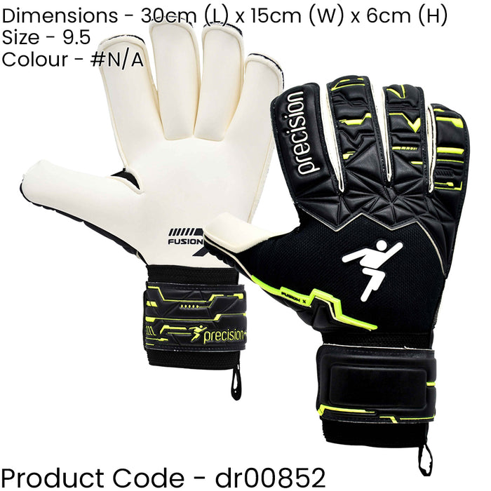 Size 9.5 Pro ADULT Goal Keeping Gloves - Fusion X Black/White Keeper Glove