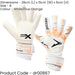 Size 8 PRO ADULT Goal Keeping Gloves Lightweight White/Orange Keeper Glove