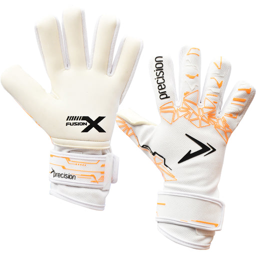 Size 8 PRO ADULT Goal Keeping Gloves Lightweight White/Orange Keeper Glove