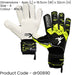 Size 4 Professional JUNIOR Goal Keeping Gloves Flat Cut BLACK/GREEN Keeper Glove