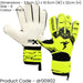 Size 6 Professional JUNIOR Goal Keeping Gloves Flat Cut FLUO YELLOW Keeper Glove