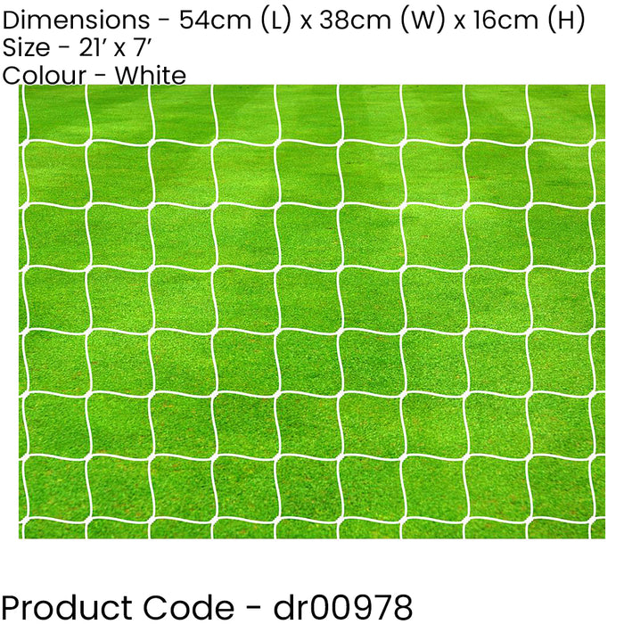 Pair PRO 4mm Braided Football Goal Net - 21 x 7 Feet 11 A Side U14 Outdoor Rated