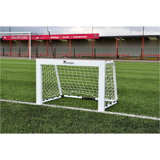 3 x 2.5ft Mini Folding Aluminium Target Goal Posts & Net Set - Football Accuracy