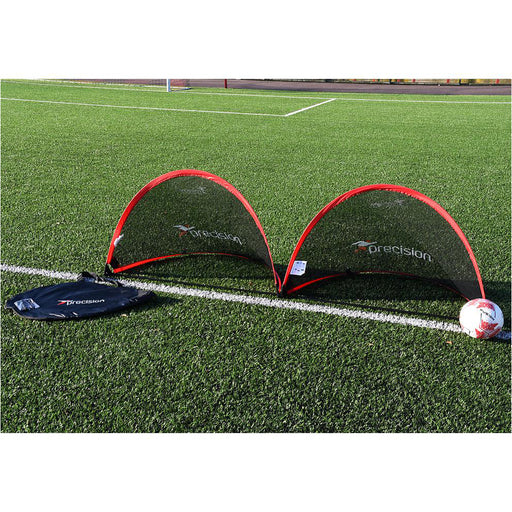 2 PACK - 110 x 80cm Pop Up Football Training Goal / Net - Portable Side Game