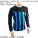 L ADULT Valencia Stripe Long Sleeve PLAIN Football Shirt - BLACK/BLUE 42-44"