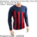 M JUNIOR Valencia Stripe Long Sleeve PLAIN Football Shirt - NAVY/RED 26-28"
