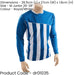 M JUNIOR Valencia Stripe Long Sleeve PLAIN Football Shirt - BLUE/WHITE 26-28"