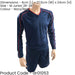 M JUNIOR Long Sleeve Marseille Shirt & Short Set - NAVY/RED 26-28" Football Kit