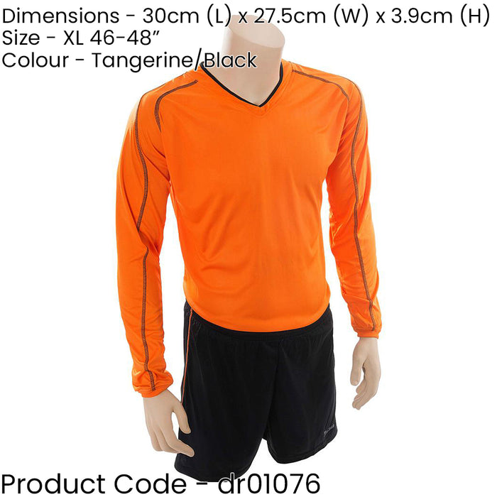 XL ADULT Long Sleeve Marseille Shirt Short Set ORANGE/BLACK 46-48