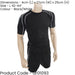 L ADULT Short Sleeve Training Shirt & Short Set - BLACK/WHITE PLAIN Football Kit