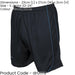 S JUNIOR Elastic Waist Football Gym Training Shorts - Plain BLACK/BLUE 22-24"