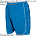 M/L JUNIOR Elastic Waist Football Gym Training Shorts - Plain BLUE/WHITE 26-28"