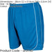 M ADULT Elastic Waist Football Gym Training Shorts - Plain BLUE/WHITE 34-36"
