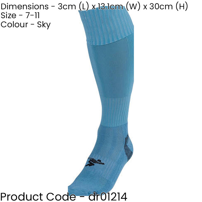 ADULT SIZE 7-11 Pro Football Socks - SKY BLUE - Ventilated Toe Protection