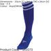 JUNIOR Size 3-6 Pro 3 Stripe Football Socks - ROYAL BLUE/WHITE - Contoured Ankle