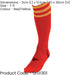 ADULT Size 7-11 Pro 3 Stripe Football Socks - RED/YELLOW - Contoured Ankle