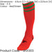 JUNIOR Size 3-6 Pro 3 Stripe Football Socks - RED/GREEN - Contoured Ankle