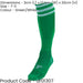 ADULT Size 7-11 Pro 3 Stripe Football Socks - GREEN/WHITE - Contoured Ankle