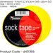 10 PACK - 19mm x 33m YELLOW Sock Tape - Football Shin Guard Pads Holder Tape