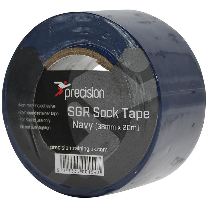 5 PACK - 38mm x 20m NAVY Sock Tape - Football Shin Guard Pads Holder Tape