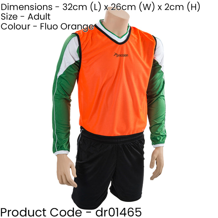 50 Inch Adult Lightweight Sports Training Bib - ORANGE - Plain Football Vest