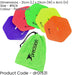 10 Pack Flat Hex Sports Pitch Markers - FLUORESCENT YELLOW Slim Pitch Training
