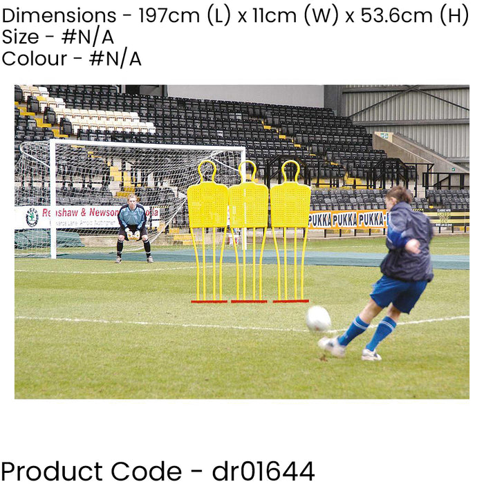 3 PACK ADULT 6ft Football Mannequin Set & Bag - Spiked Grass Dummy Defenders