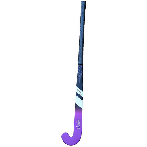 36.5 Inch Fiberglass Hockey Stick - BLACK/PURPLE - Standard Bow Comfort Grip Bat