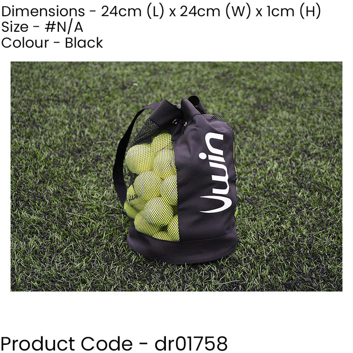 39x24cm Small Sports Ball Carry Bag - Cricket Hocket Tennis Mesh Net Carry Sack