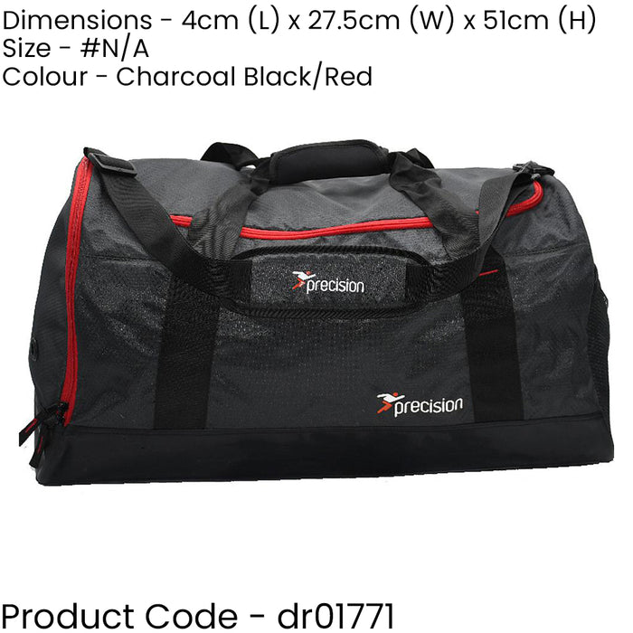 52x25x30cm Small Holdall Bag - GREY/RED 39L Rip Stop Gym & Sports Traning Kit