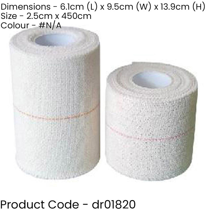 25mm x 4.5m Elasticated Adhesive Sports Bandage - Ankle Knee Joint Compression