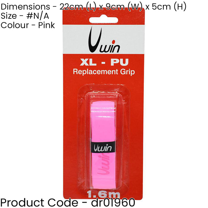 1.8mm x 1.6m PINK PU Comfort Hurling Grip - Hockey Stick Bat Replacement