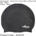ONE SIZE Silicone Swim Cap - BLACK - Comfort Fit Unisex Swimming Hair Hat