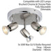 LED Adjustable Ceiling Spotlight Brushed Chrome Triple GU10 Dimmable Downlight Loops