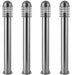 4 PACK 1m Outdoor Post Bollard Light Polished Steel Vandal Proof Pathway Lamp Loops